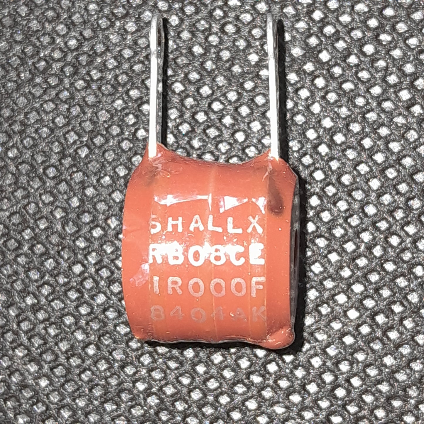 SHALLEY RB08CT high-quality capacitor (NOS) 1000 pF ±5% tolerance, polyester film capacitor.