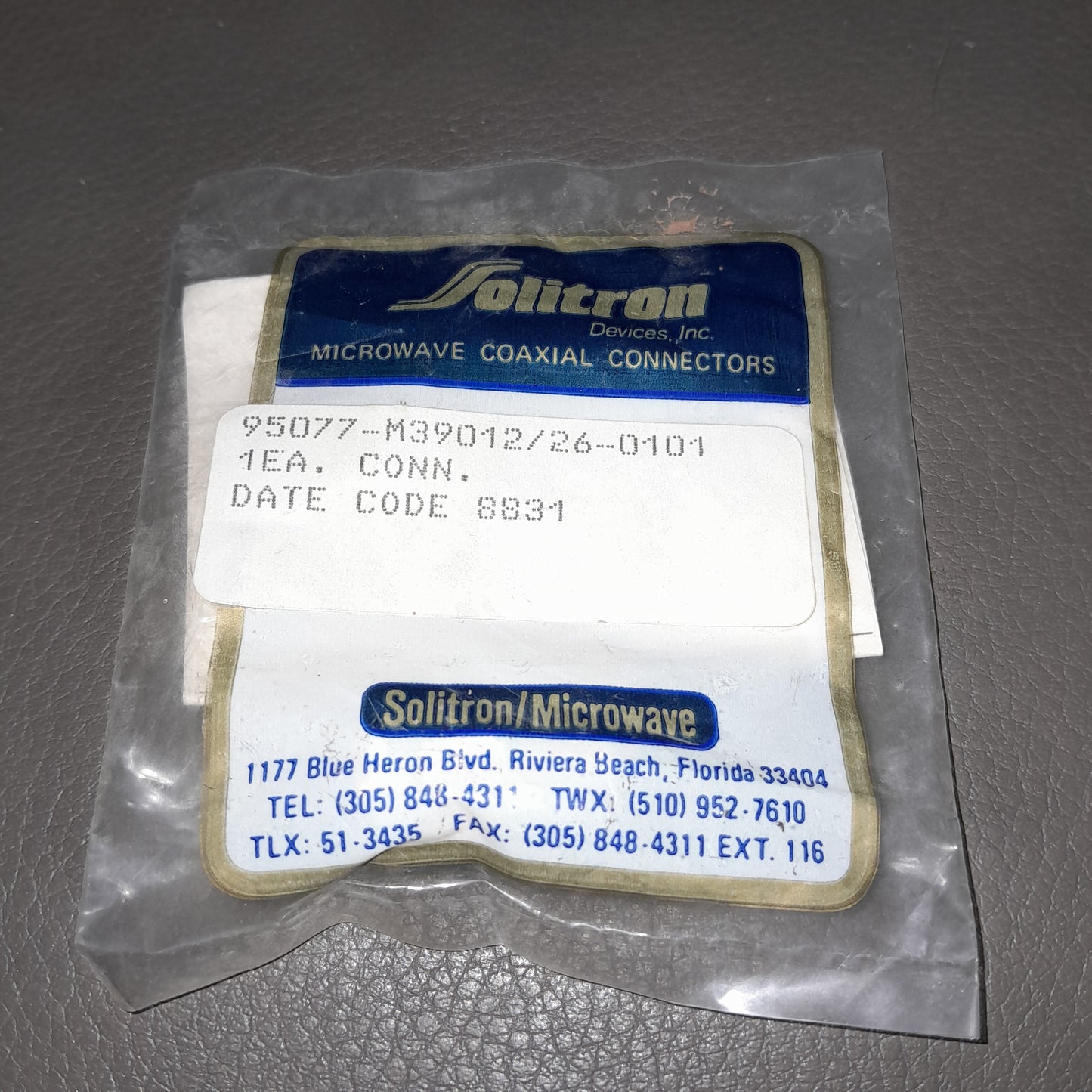 Solitron Microwave coaxial connector (NOS)