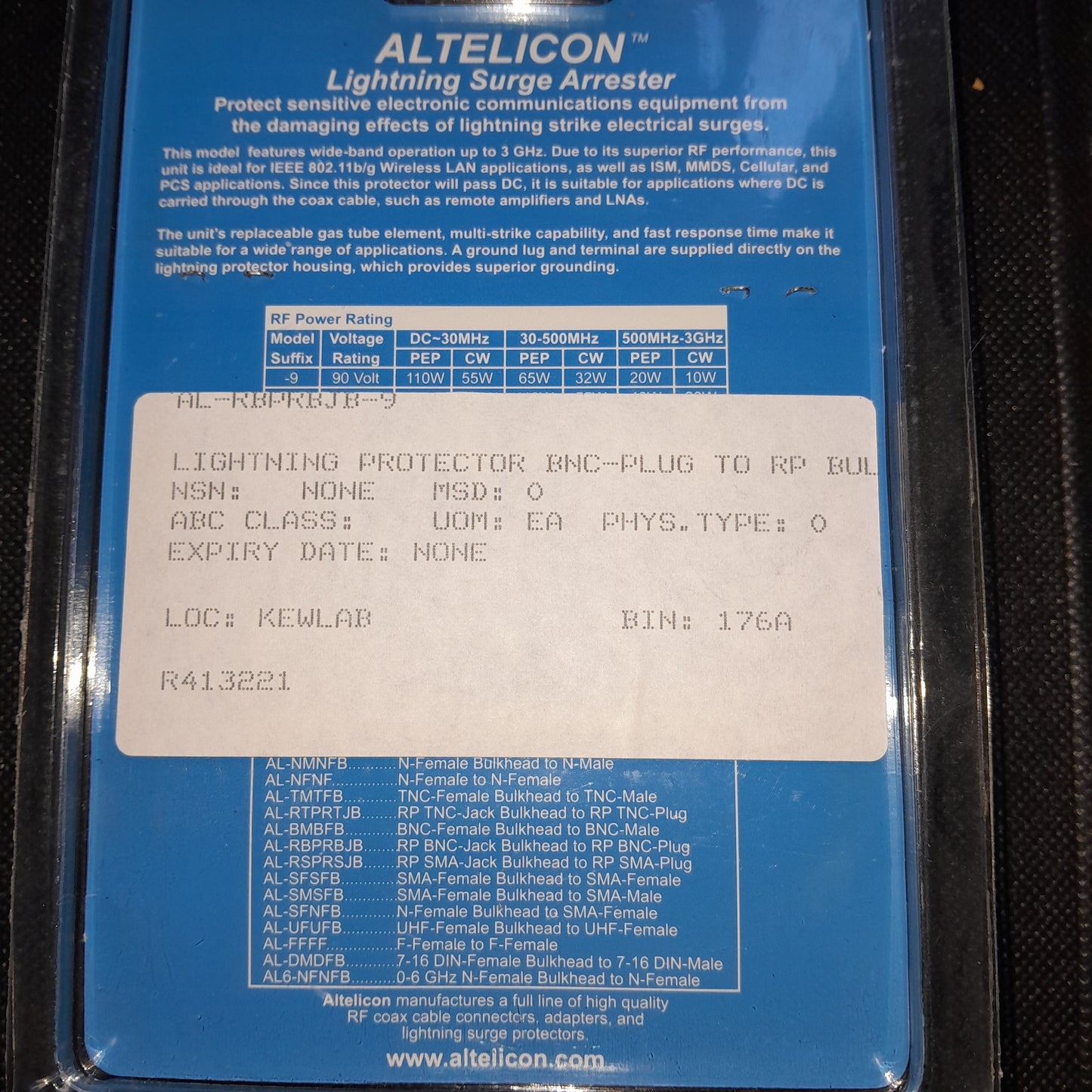 AL-RBPRBJB-9 Reverse-Polarity BNC Adapter (NOS)