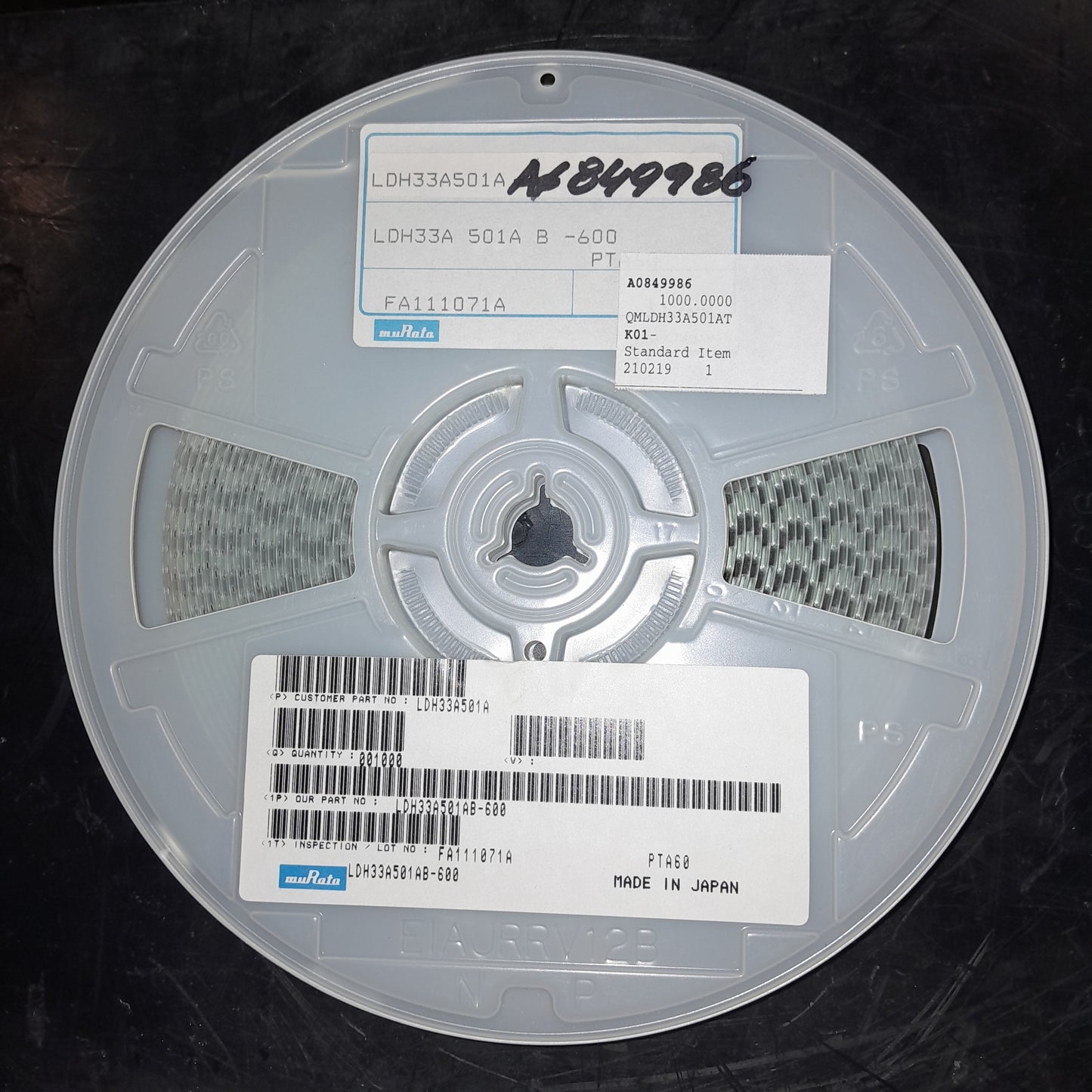 Murata Chip Multilayer Delay Line 0.5 nanoseconds and 50 Ω impedance. Designed for a wide temperature range current of 50 mA, (NOS) 1000 unit reel