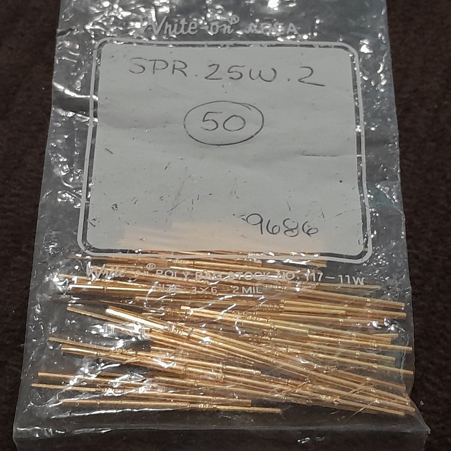 SPR.25W.2 durable high-performance spring-loaded contact. (NOS GOLD PLATED) 50 LOT BAG