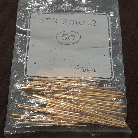 SPR.25W.2 durable high-performance spring-loaded contact. (NOS GOLD PLATED) 50 LOT BAG