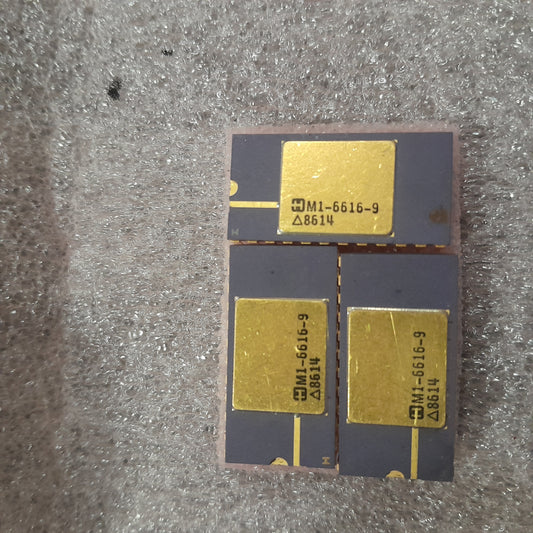 M1-6616 is a CMOS static RAM (SRAM) chip. It is a 2048 x 8-bit, or 16K-bit, memory chip. Gold pin.